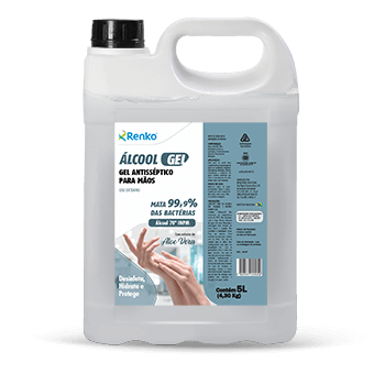 Álcool em Gel Antisséptico Para Mãos 70 - Galão 5 Lts - RENKO