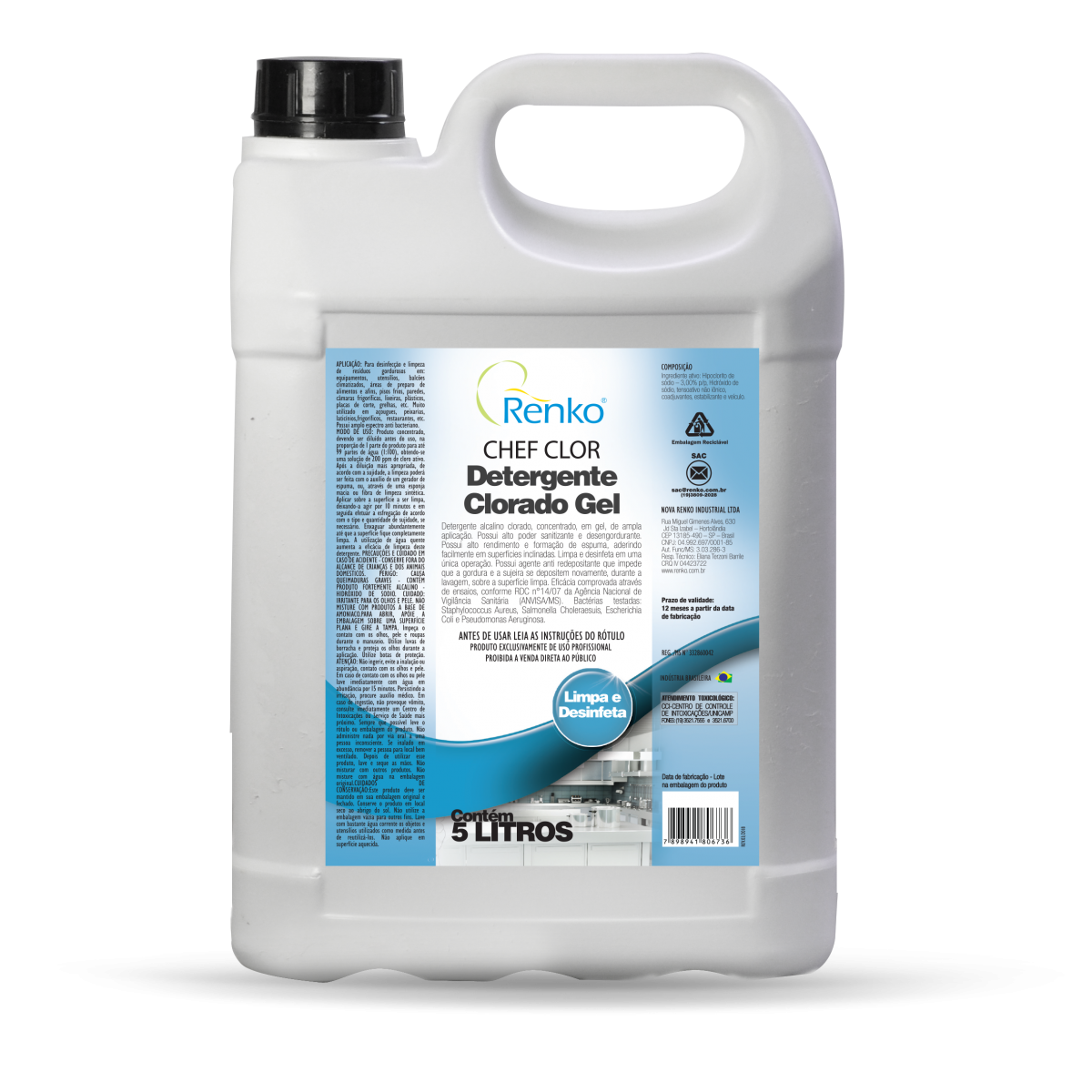 Detergente Gel Clorado 5 Lts - RENKO